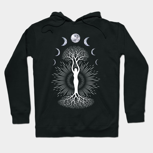 Phase Depression Moon Phase Mood Yoga Gift Hoodie by Pummli